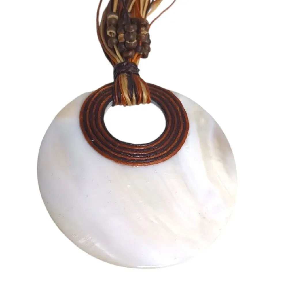 Vintage Tribal Abalone Shell Necklace - Beaded Multi-String, Bohemian, 18 Inch